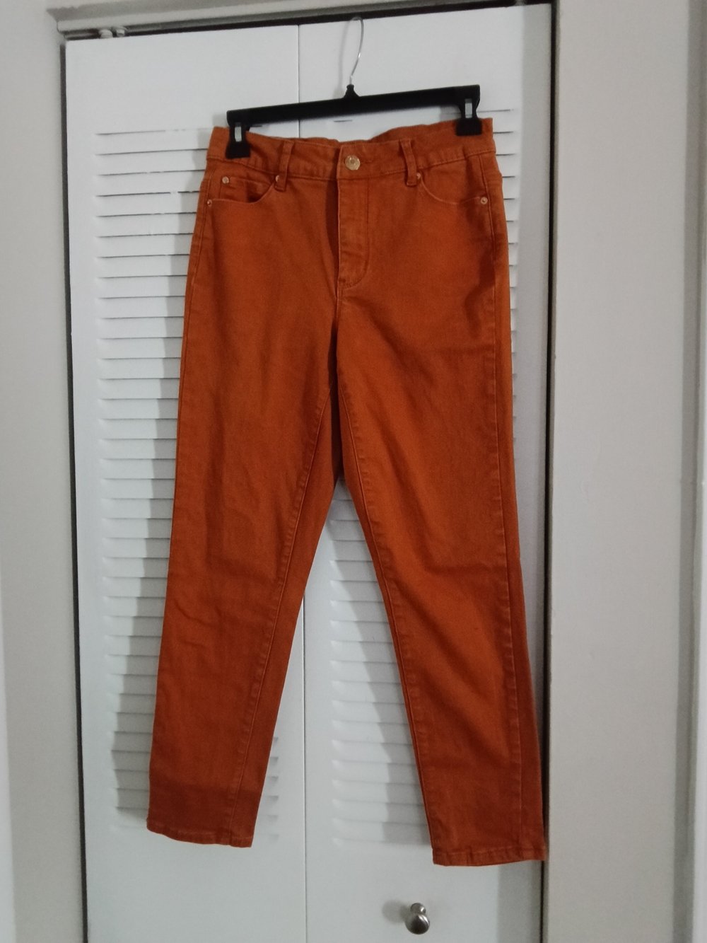 Women's High-Rise Orange Capris Pants
